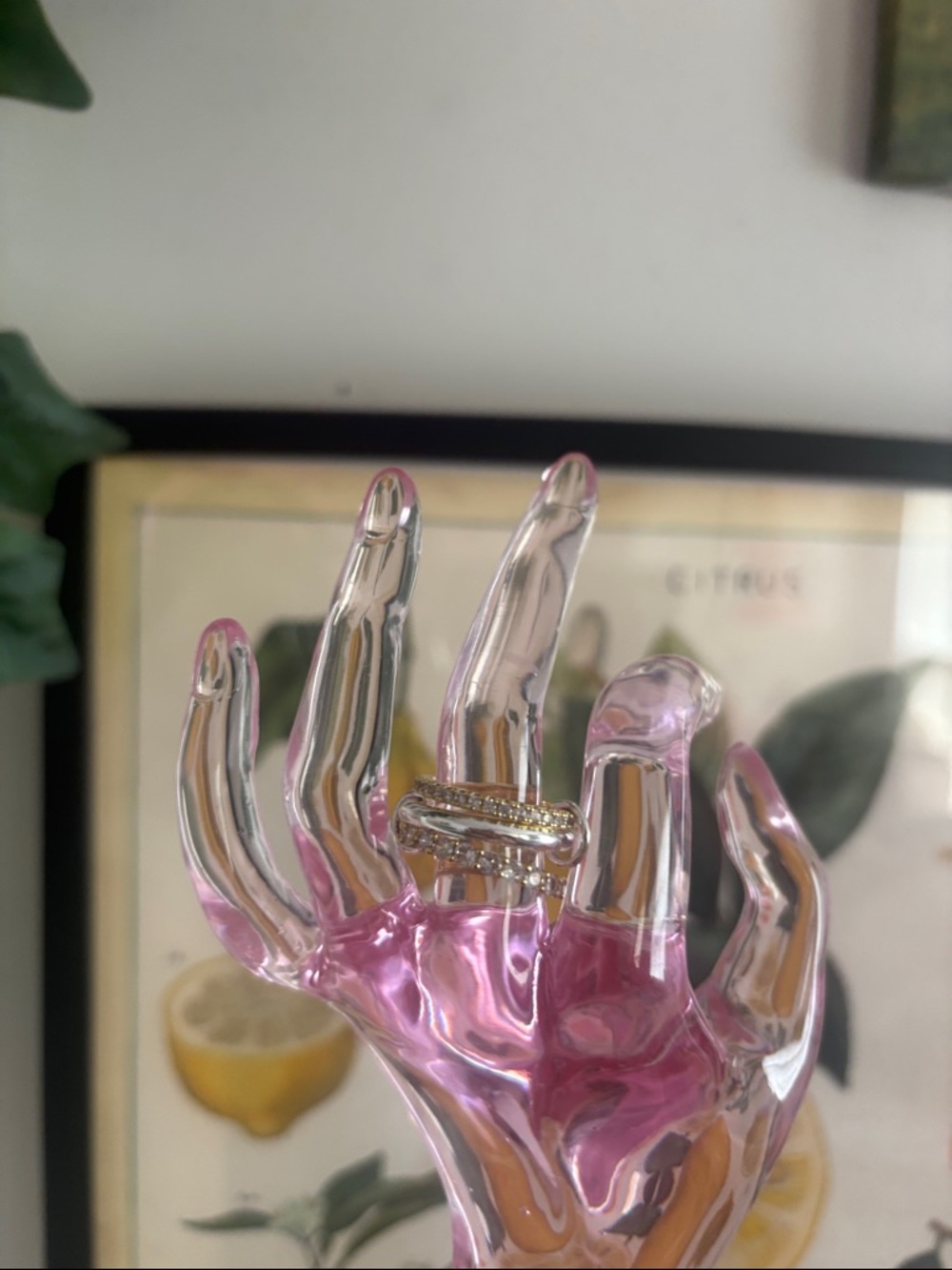 Gold Crystal Stackable Rings - Picture 2 of 5